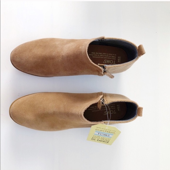 NWT Toms Deia Boots toffee suede wool - Picture 4 of 7